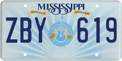 MS license plate ZBY619