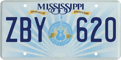 MS license plate ZBY620