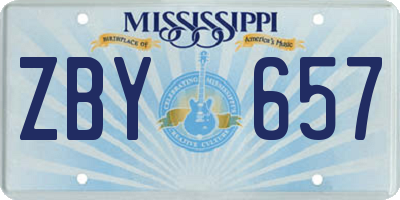 MS license plate ZBY657