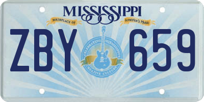 MS license plate ZBY659