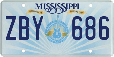 MS license plate ZBY686