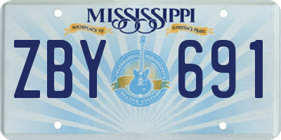MS license plate ZBY691