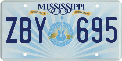 MS license plate ZBY695
