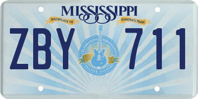 MS license plate ZBY711