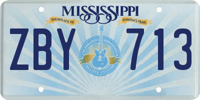 MS license plate ZBY713