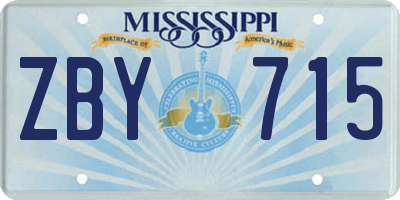 MS license plate ZBY715