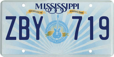 MS license plate ZBY719