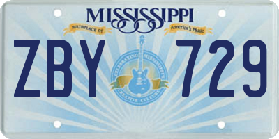 MS license plate ZBY729