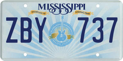 MS license plate ZBY737