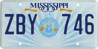 MS license plate ZBY746