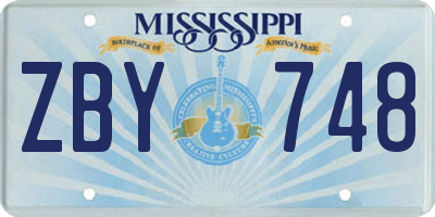 MS license plate ZBY748
