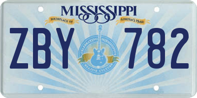 MS license plate ZBY782