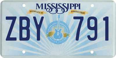 MS license plate ZBY791