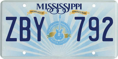 MS license plate ZBY792
