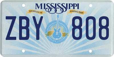 MS license plate ZBY808