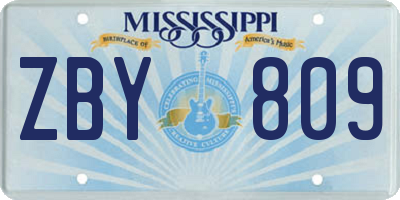 MS license plate ZBY809