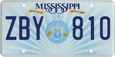 MS license plate ZBY810