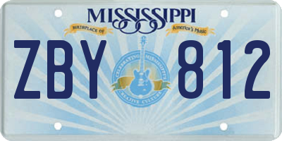 MS license plate ZBY812