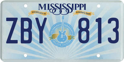 MS license plate ZBY813