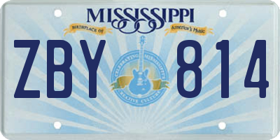 MS license plate ZBY814