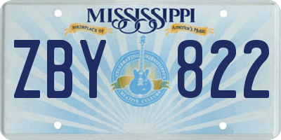 MS license plate ZBY822