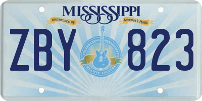 MS license plate ZBY823