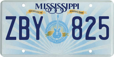 MS license plate ZBY825