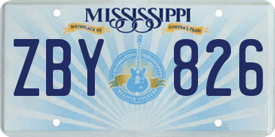 MS license plate ZBY826