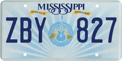 MS license plate ZBY827