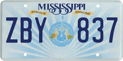 MS license plate ZBY837