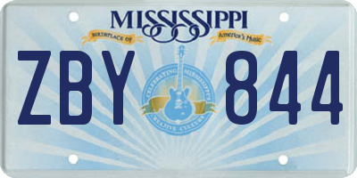 MS license plate ZBY844