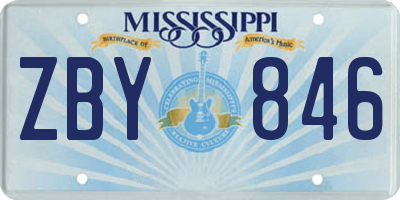 MS license plate ZBY846