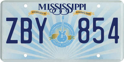 MS license plate ZBY854