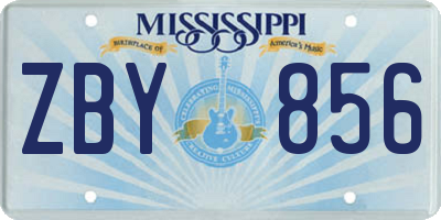 MS license plate ZBY856