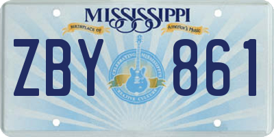 MS license plate ZBY861