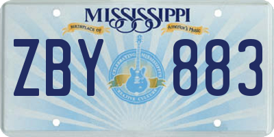 MS license plate ZBY883