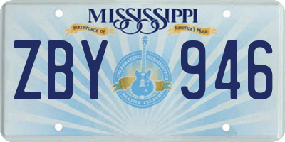 MS license plate ZBY946