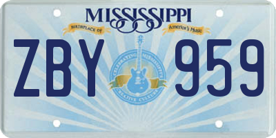 MS license plate ZBY959