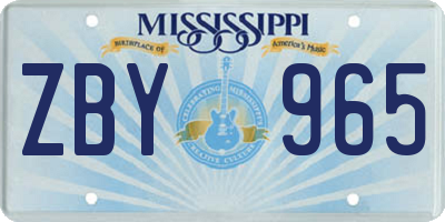 MS license plate ZBY965
