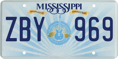 MS license plate ZBY969