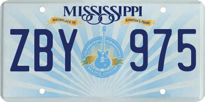 MS license plate ZBY975