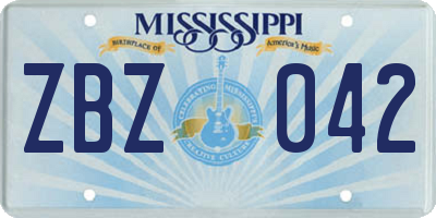 MS license plate ZBZ042