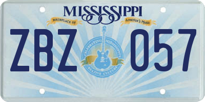 MS license plate ZBZ057