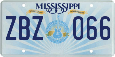 MS license plate ZBZ066