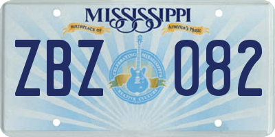 MS license plate ZBZ082