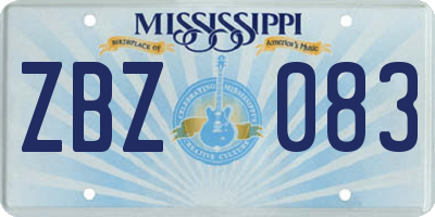 MS license plate ZBZ083