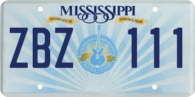 MS license plate ZBZ111