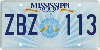 MS license plate ZBZ113