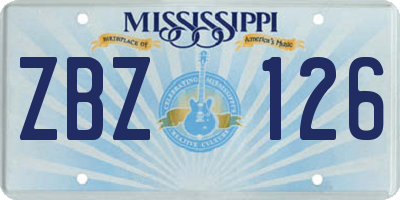 MS license plate ZBZ126