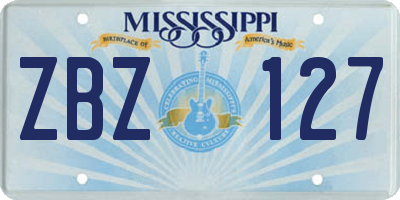 MS license plate ZBZ127